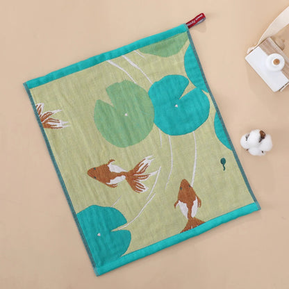 1Pc-34X40Cm Large Kitchen Towel, Quick-Drying Four-Layer Cotton Gauze, Decorative Family Dining Room Tea Towel