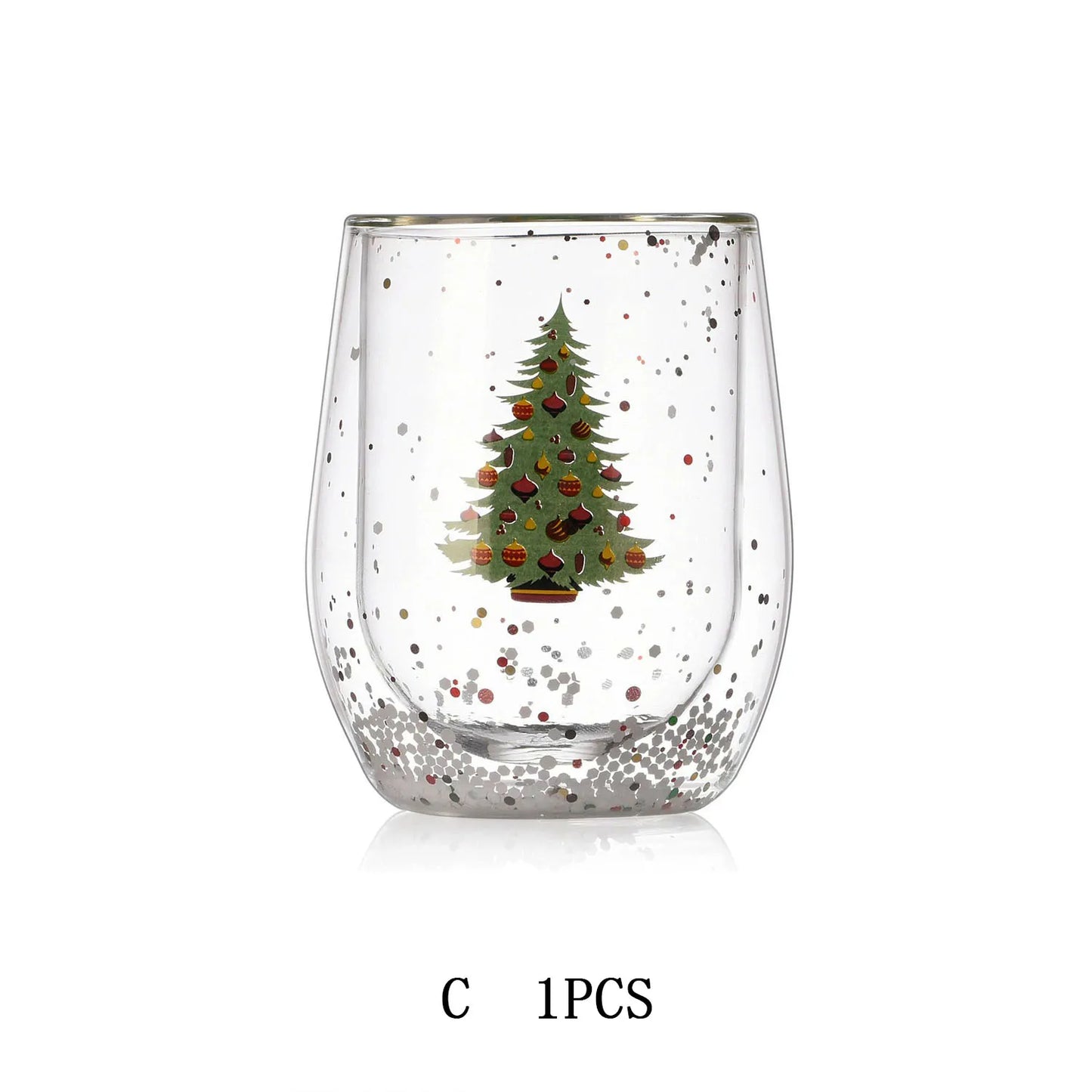 FOME ® Christmas Double-Layer Glass Cup 