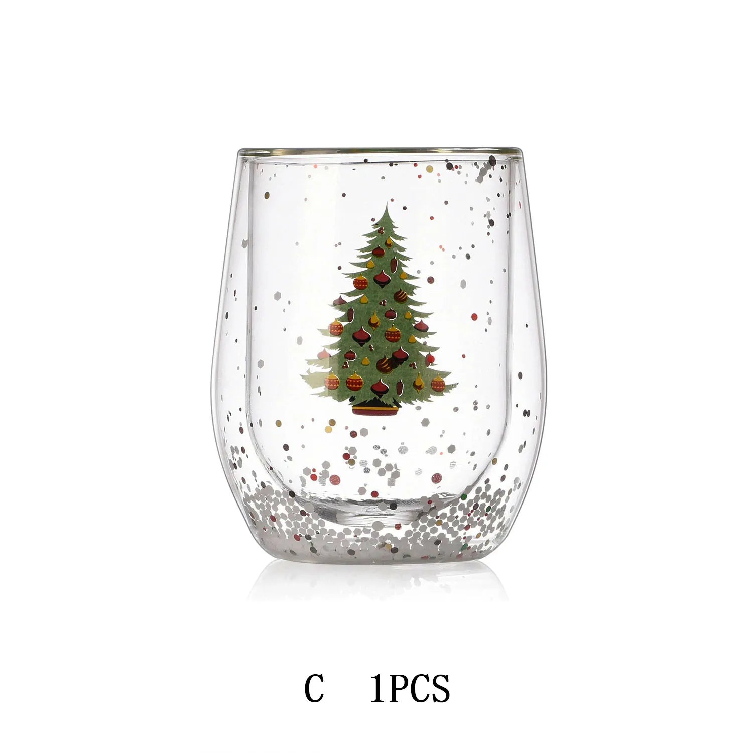 FOME ® Christmas Double-Layer Glass Cup 