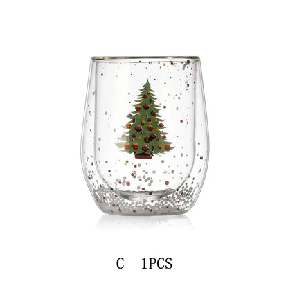 FOME ® Christmas Double-Layer Glass Cup 