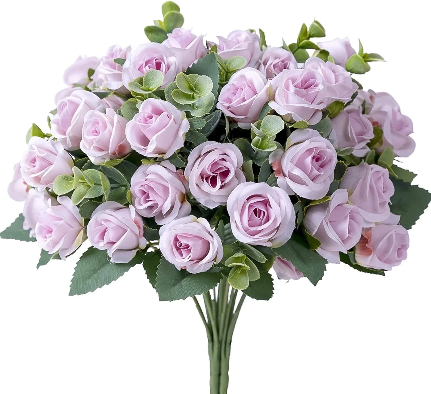 10 Artificial Flower Silk Rose White Eucalyptus Leaves Peony Bouquet Fake Flower for Wedding Table Party Vase Home Decor