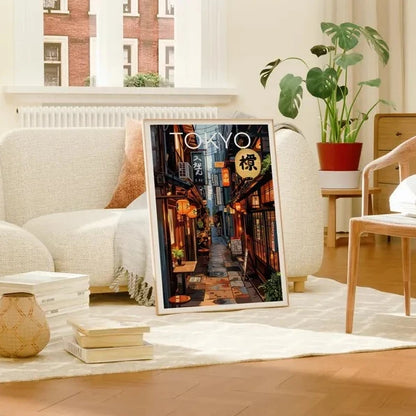 Tokyo Cityscape Canvas Print Japanese Bar Art Home Decor