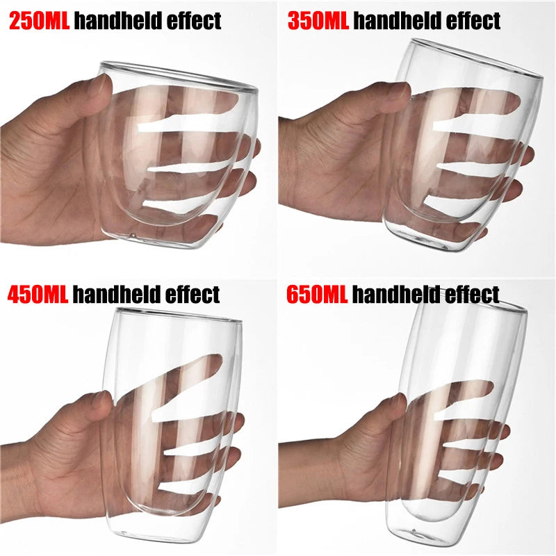 Double Wall High Borosilicate Glass Mug 