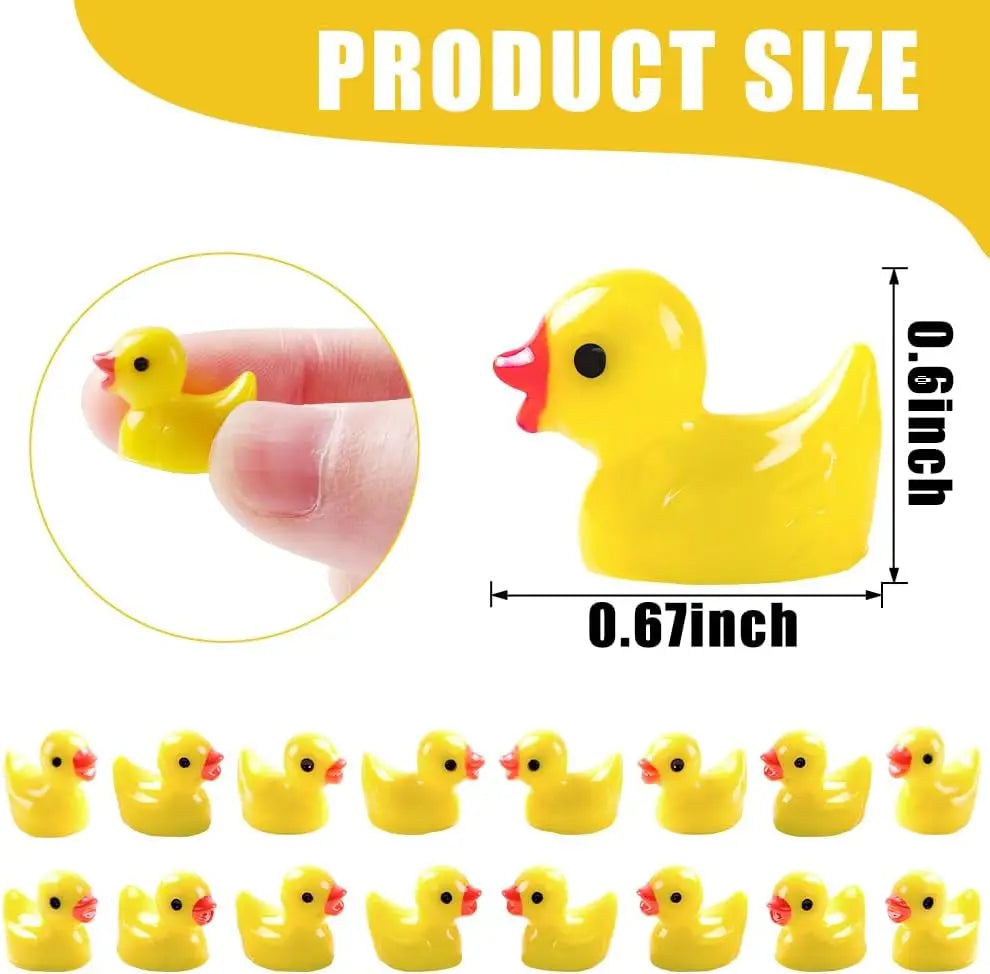 Mini Resin Ducks – Tiny Yellow Duck Figurines for DIY Crafts & Fairy Gardens
