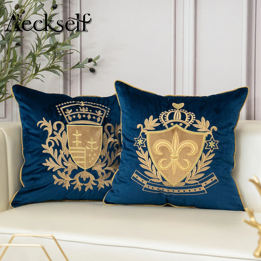 Luxury European Embroidery Velvet Cushion Pillow Case Cover 