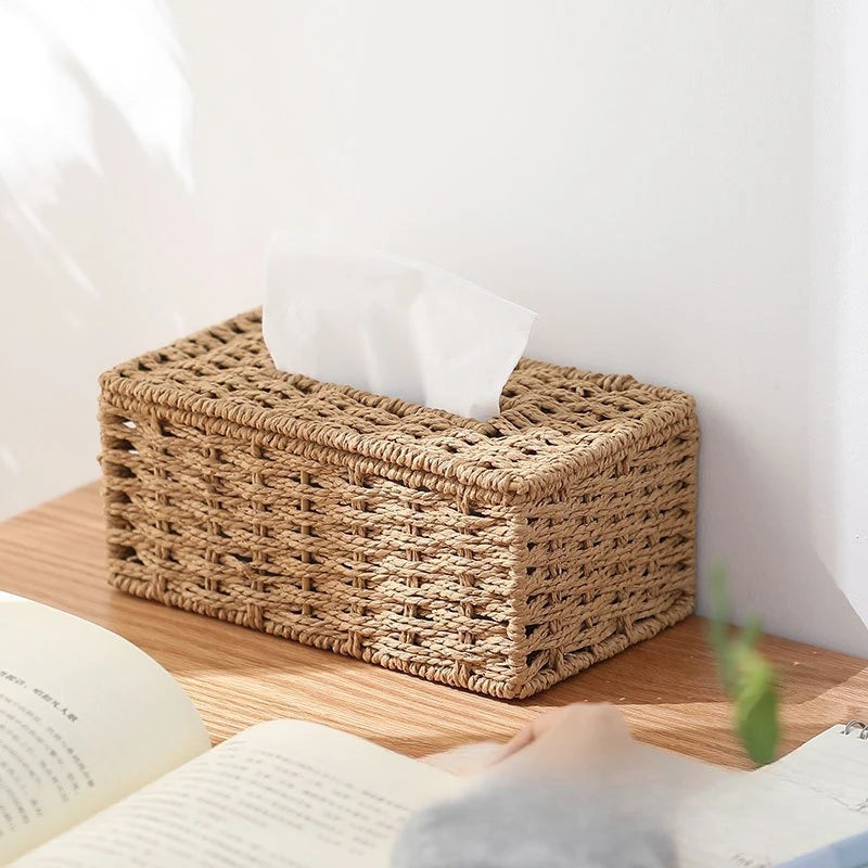 New Woven Grass Tissue Storage Box 