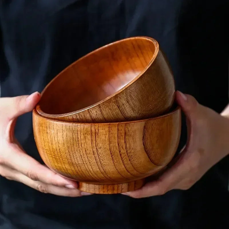Japanese Style Wooden Soup Bowl 