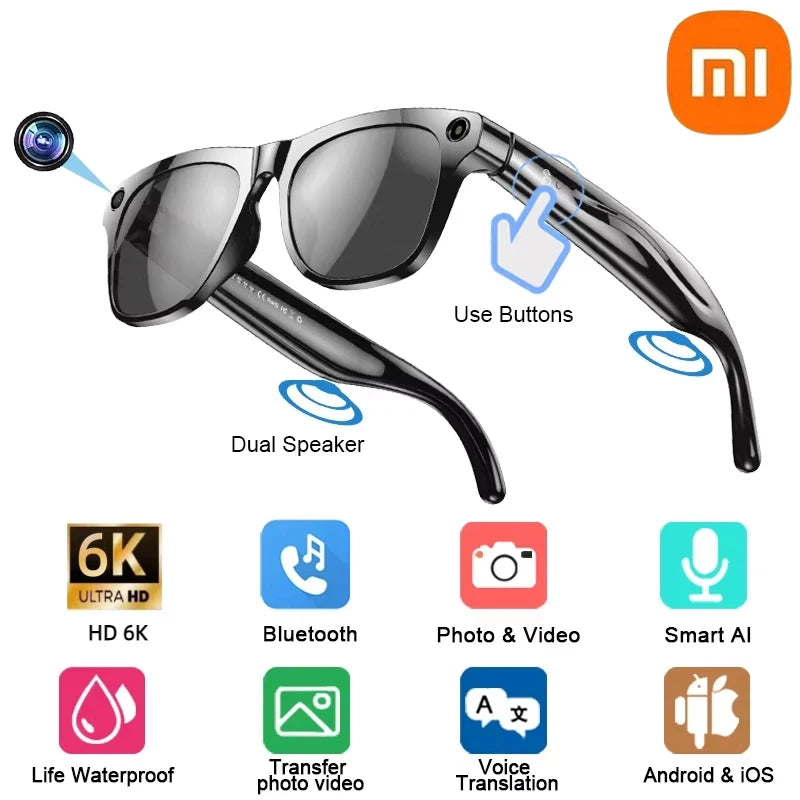 Xiaomi 6K HD AI Smart Camera Glasses 