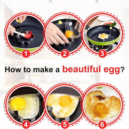 Stainless Steel Pancake & Egg Shaper for Frying Pan 