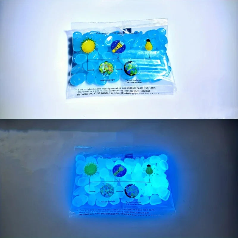 100Pcs Luminous Garden Stones 