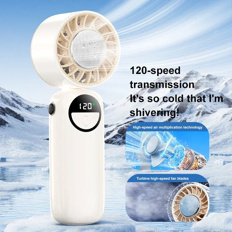 New Handheld Portable Cooling Fan 120 Speeds Adjustable Refrigeration 