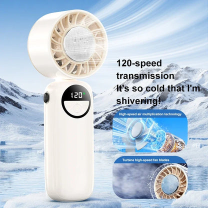 New Handheld Portable Cooling Fan 120 Speeds Adjustable Refrigeration 