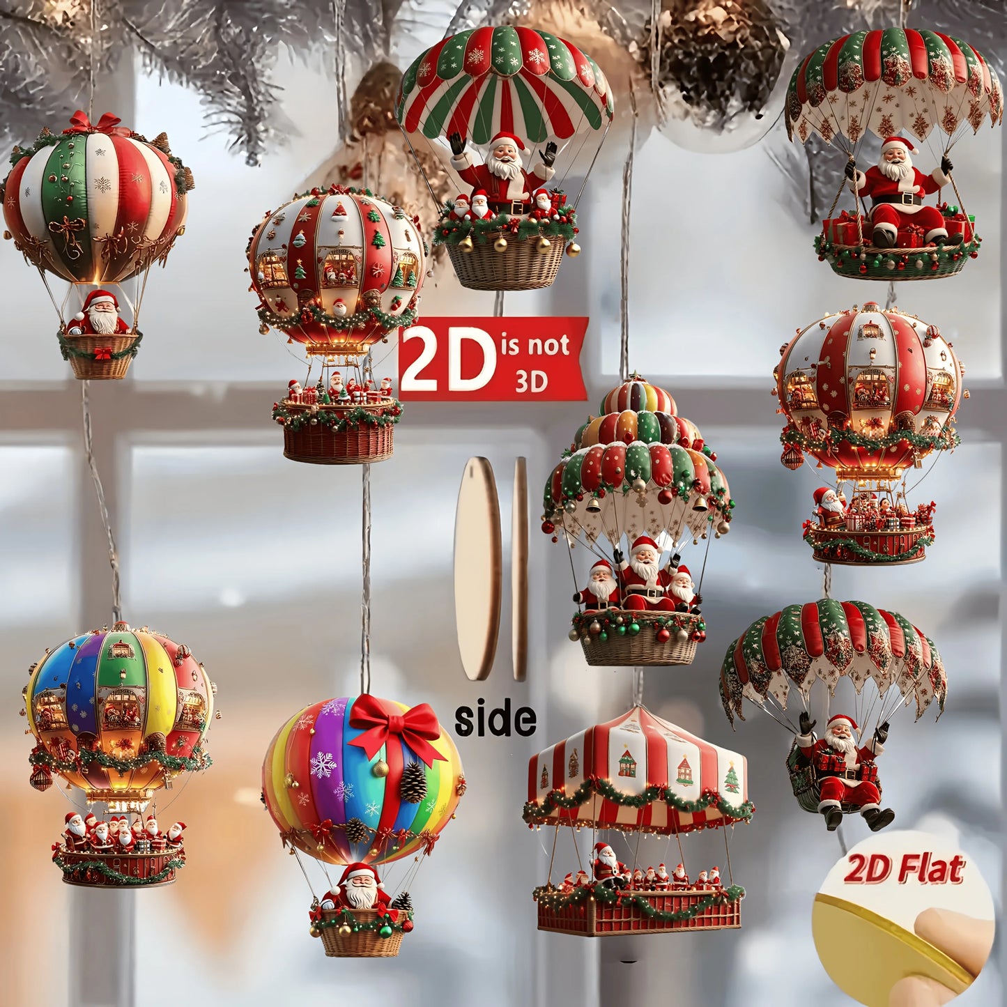 10Pcs Christmas Wooden Pendant Christmas Tree Decoration