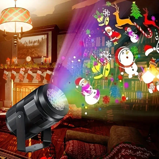 LED Christmas Projection Party Stage Light,Indoor Christmas Decoration Light,Holiday Atmosphere Light,Courtyard,Indoor Festivals
