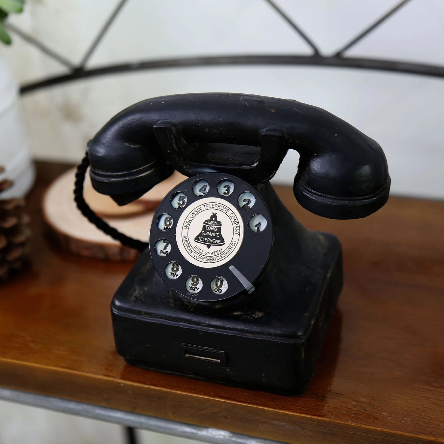 Old Fashion Retro Landline Telephone Model Classic Decorative 