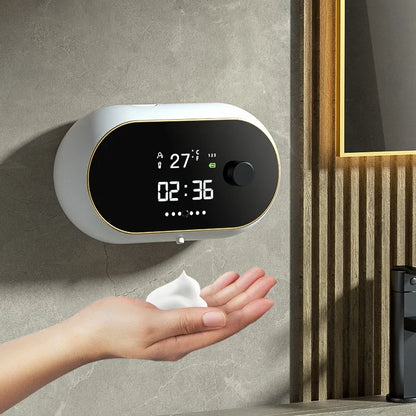 Wall-Mounted Automatic Soap Dispenser Screen Soap Dispenser Automatic Touchless Rechargeable Sensor Soap Dispenser with LED