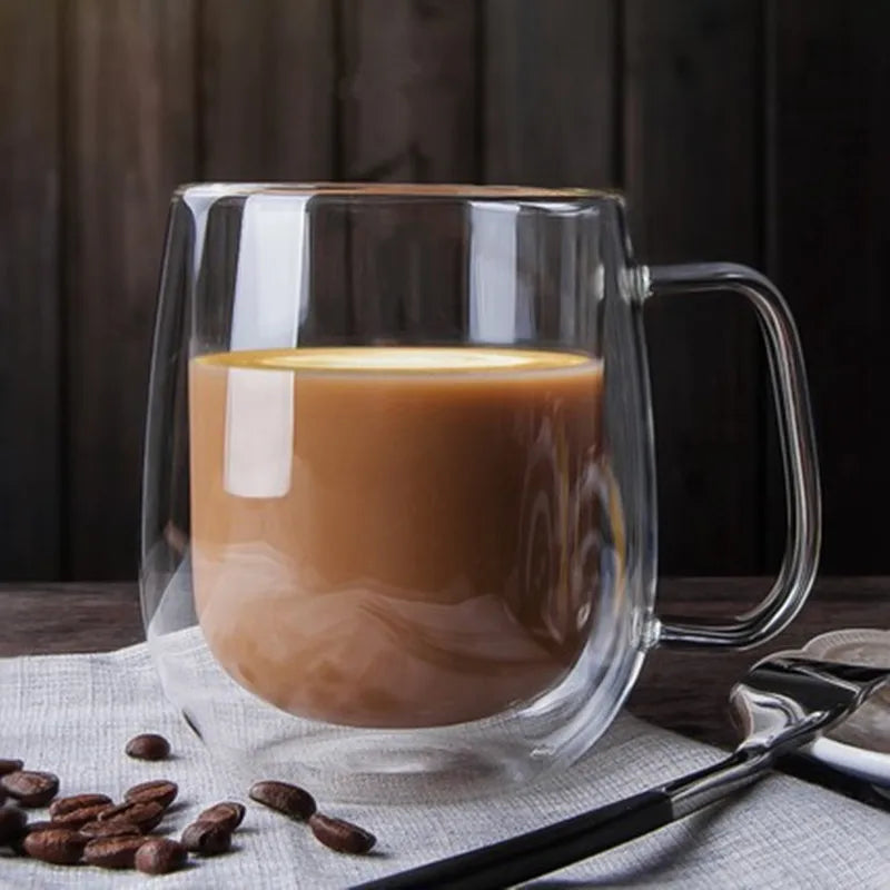 Double Wall High Borosilicate Glass Mug 