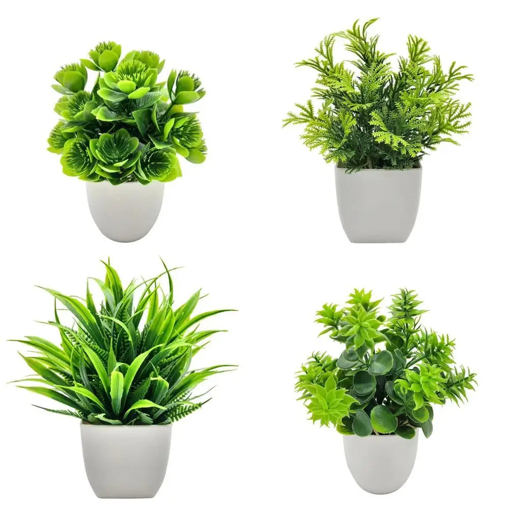 New Mini New Fake Potted Flowers Bonsai Table Decor Artificial Flower False Plants Potted Ornaments Home Garden Decor