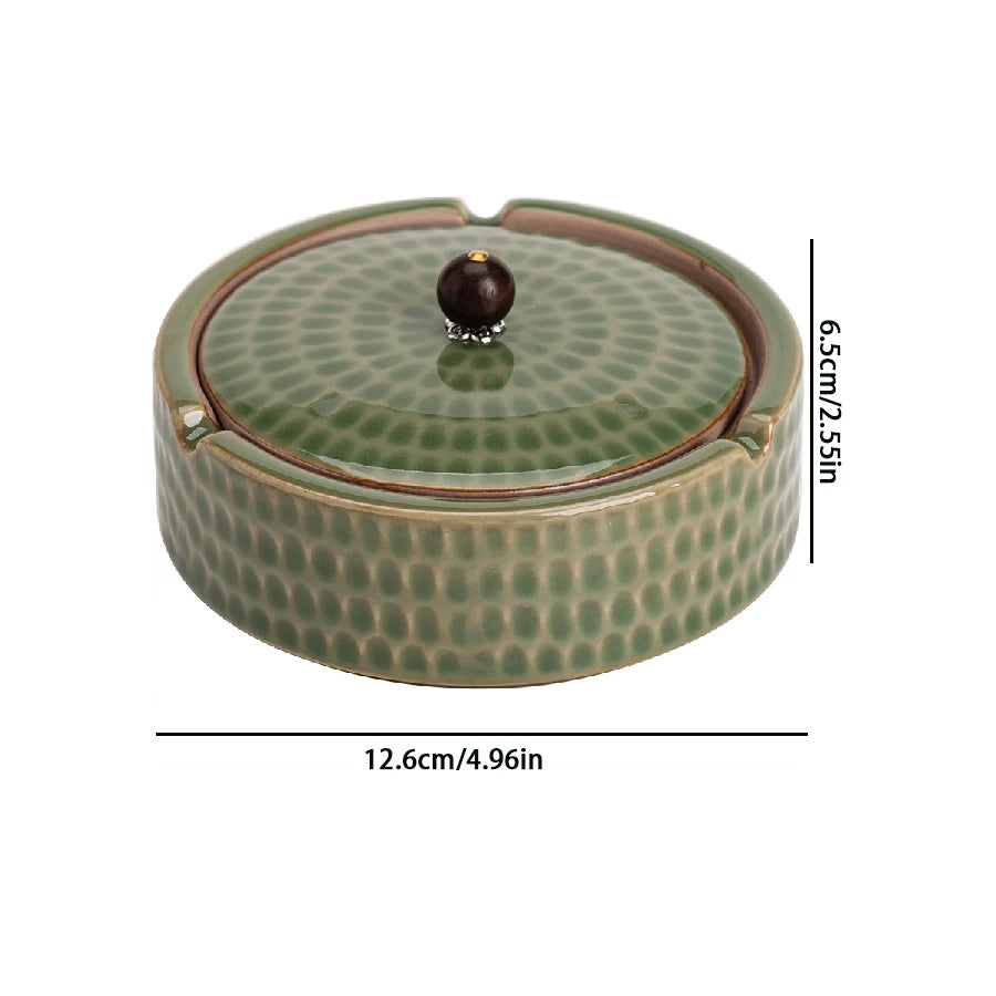 Ceramic Ashtray with Lid Home Office