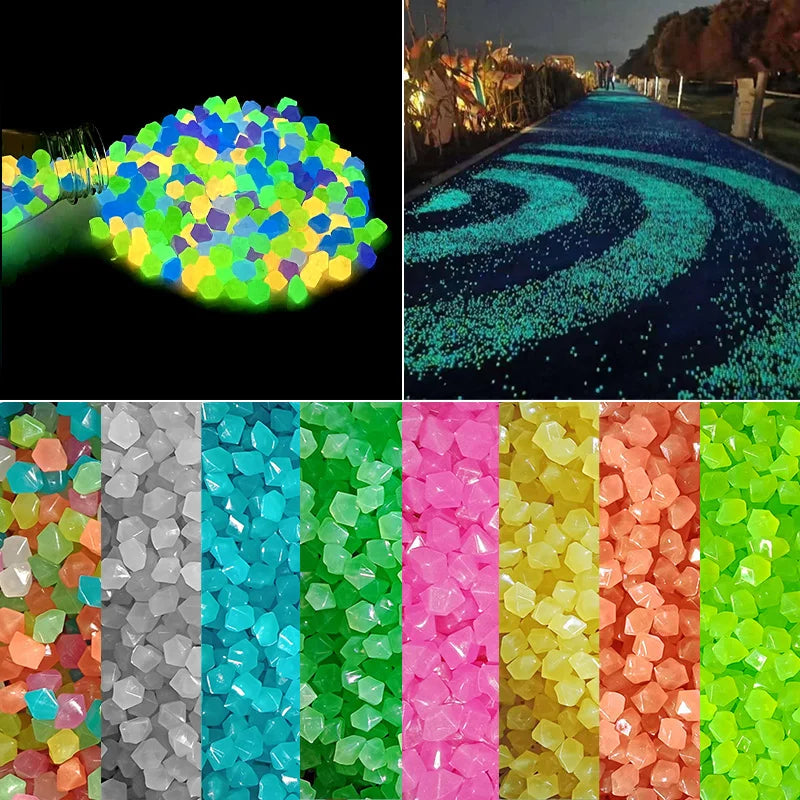 50/100/200Pcs Luminous Stones Outdoor Yard Decorations