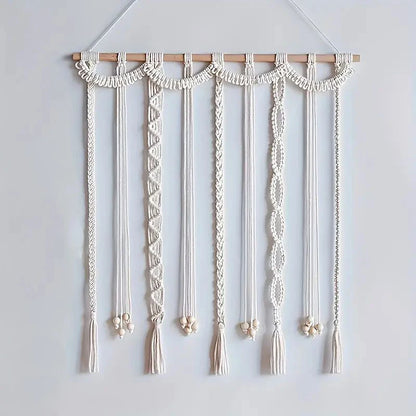 Boho Tassel Photo Display Wall Hanging with Wooden Clips