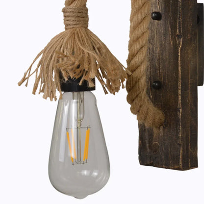 Industrial Retro Wall Sconce, Vintage Metal Wood Light