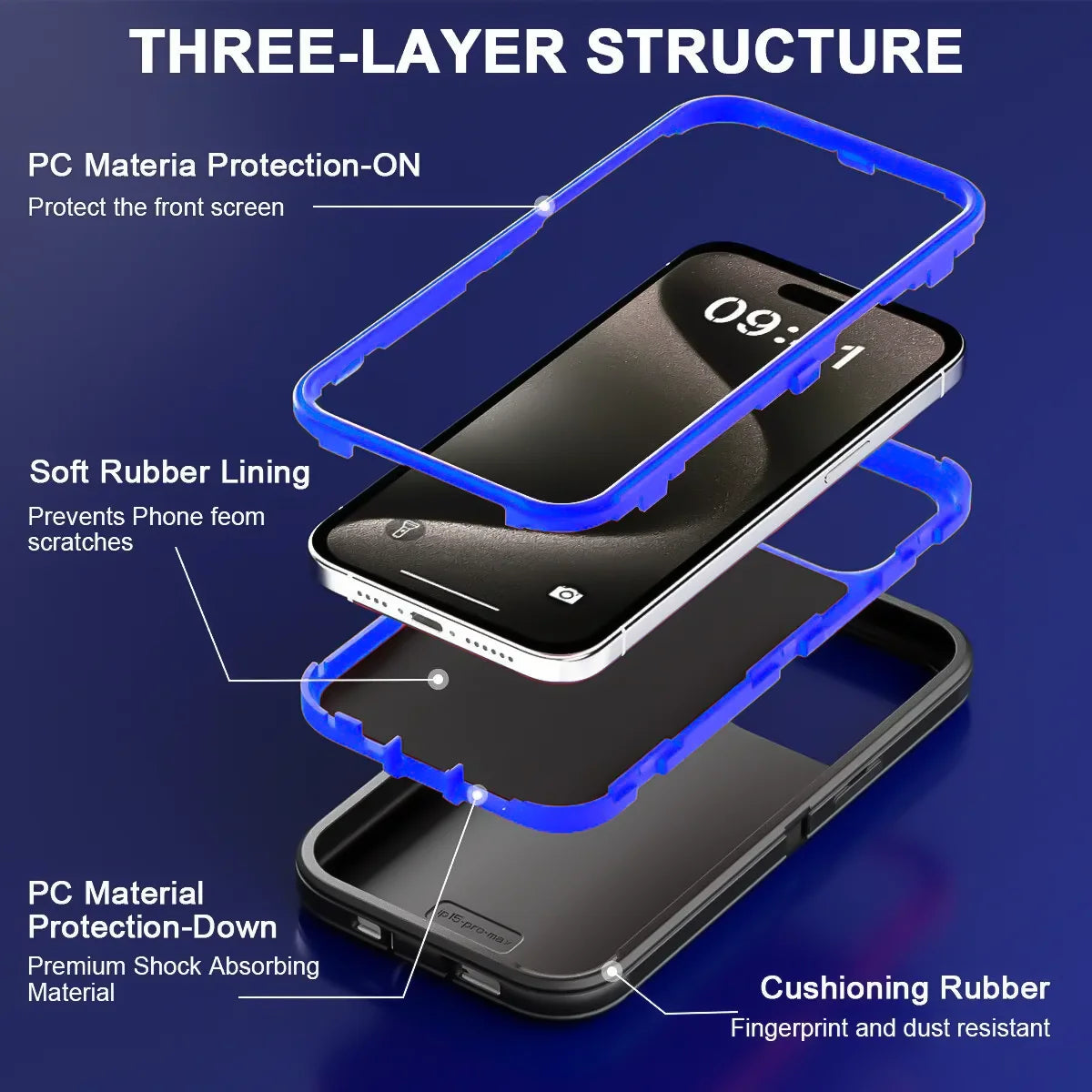 Armor Defender Phone Case for iPhone 17/Pro/Max/Air Bracket Back Cover