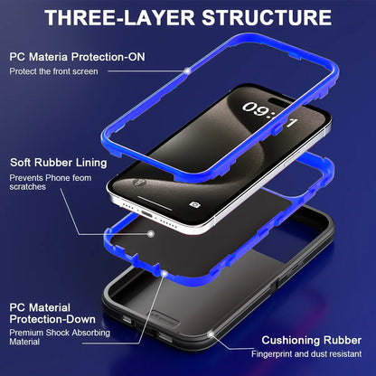 Armor Defender Phone Case for iPhone 17/Pro/Max/Air Bracket Back Cover