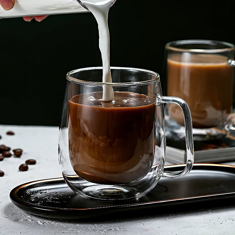 Double Wall High Borosilicate Glass Mug 