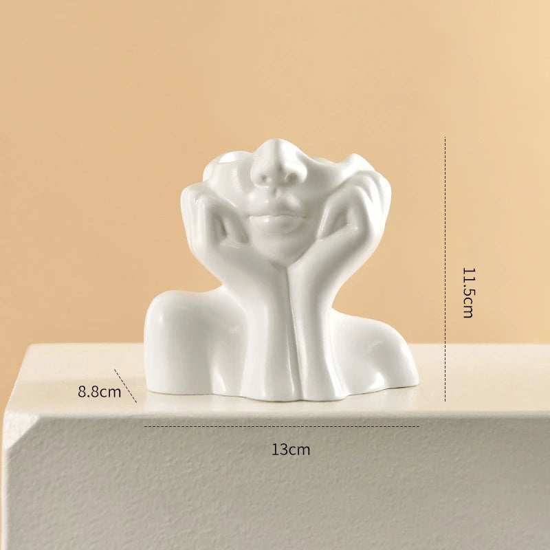 White Boho Face Vase 