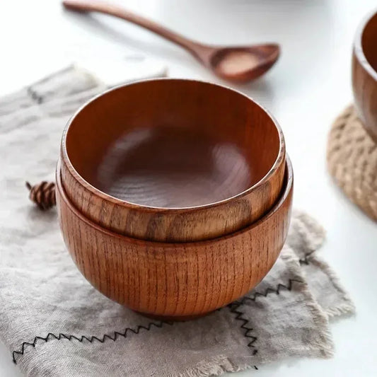 Japanese Style Wooden Soup Bowl 