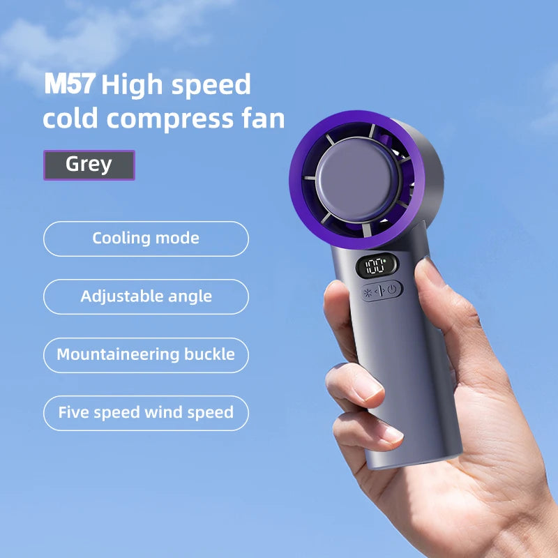 New Handheld Portable Cooling Fan 120 Speeds Adjustable Refrigeration 