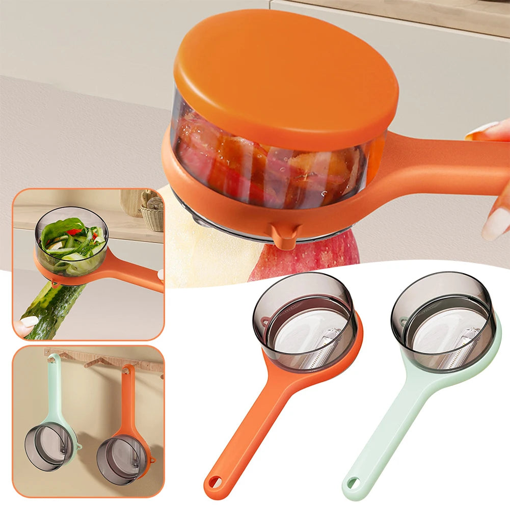 Multifunctional Peeling Knife with Storage Box Manual Apple Peeling Cutter Portable Veggie Potatoes Peelers Kitchen Accessories