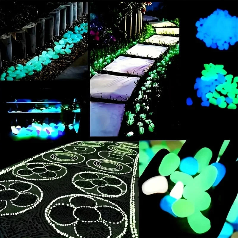 100Pcs Luminous Garden Stones 