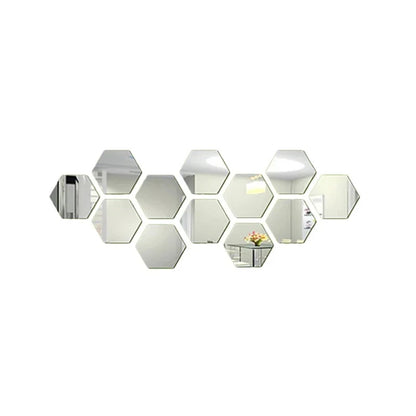 12 Self-Adhesive Mirror Wall Stickers 