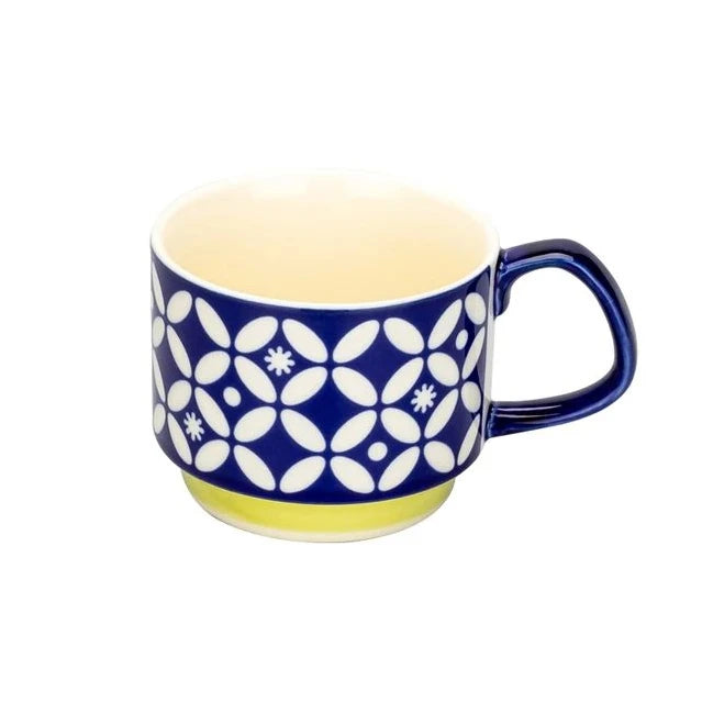 300Ml Japanese Flower Coffee Mug Set Retro Ceramic 