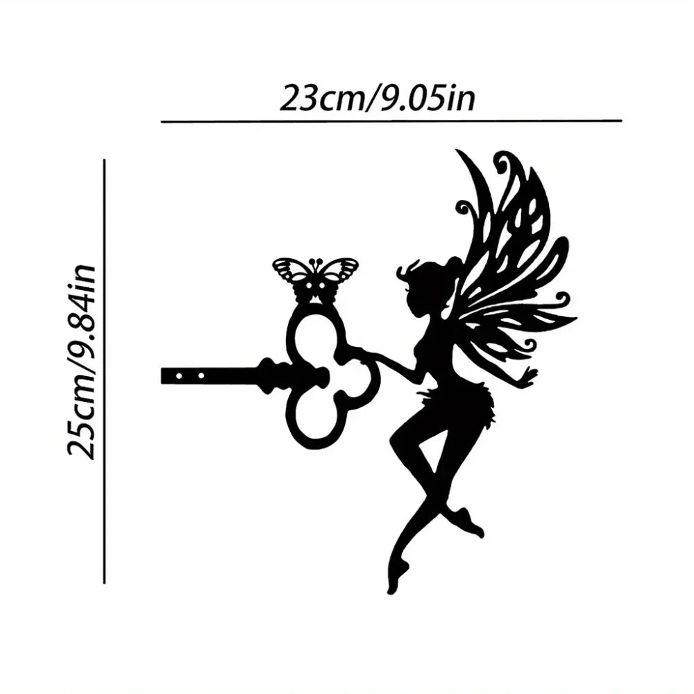 Garden Stake Witch and Cat 