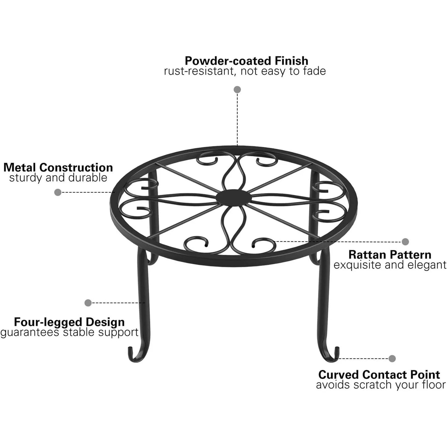 Metal Hollow Round Plant Shelf – Elegant Flower Pot Stand for Home & Garden