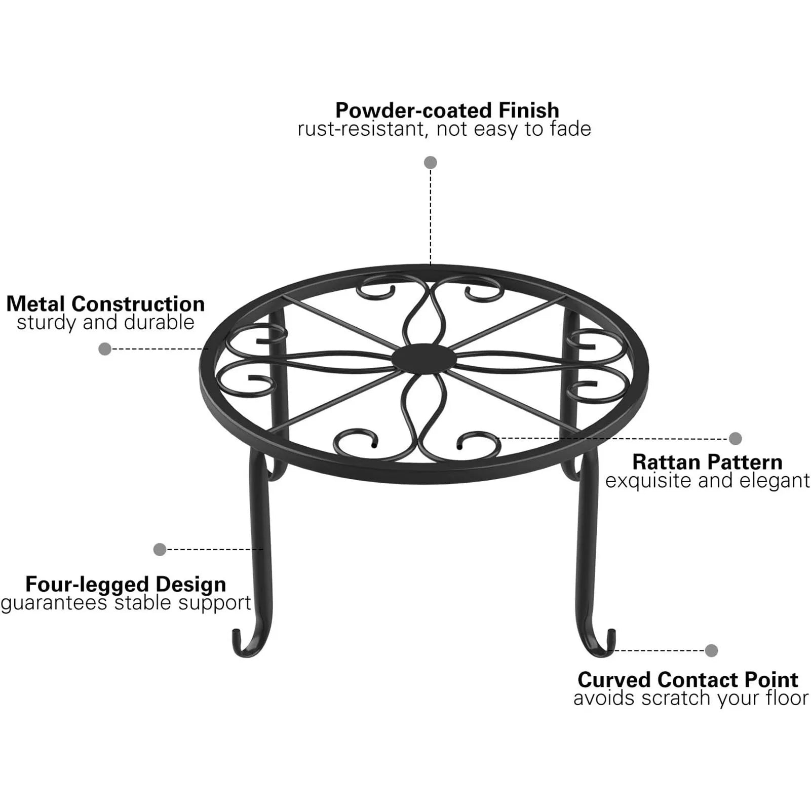 Metal Hollow Round Plant Shelf – Elegant Flower Pot Stand for Home & Garden