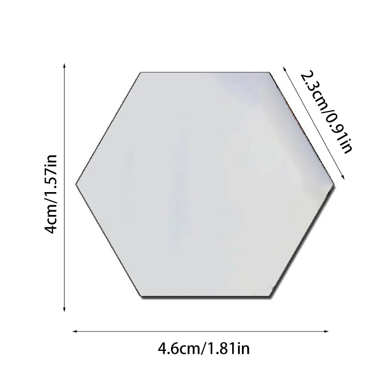 12 Self-Adhesive Mirror Wall Stickers 