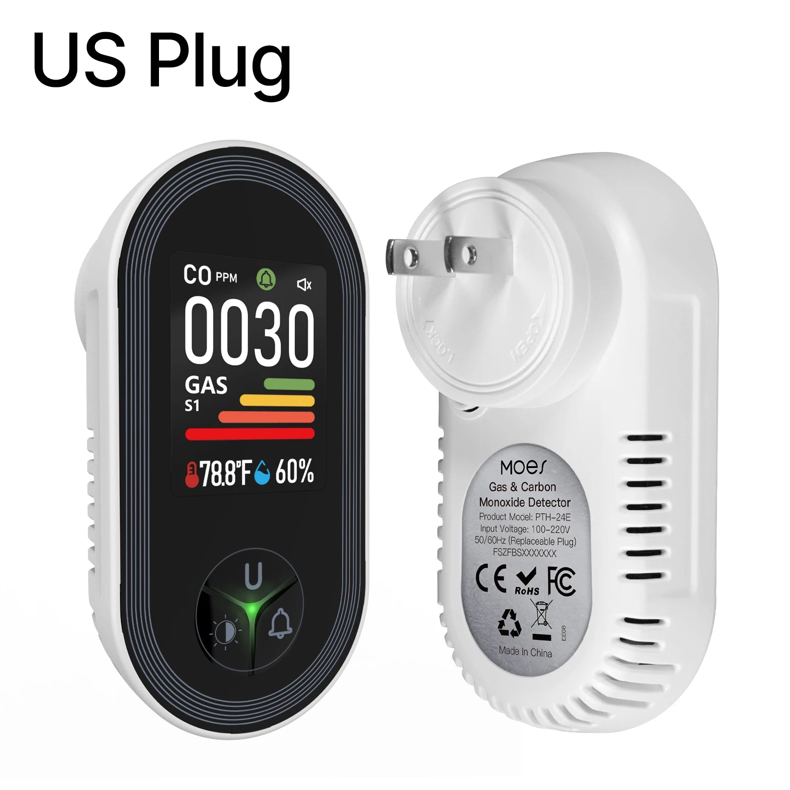 All-in-One Home Safety Alarm – CO, Gas, Temp & Humidity