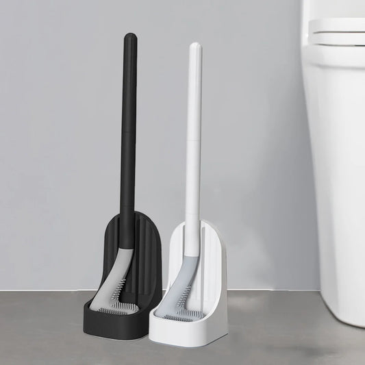 Toilet Brush Set with Base Bathroom Wall-Mounted 