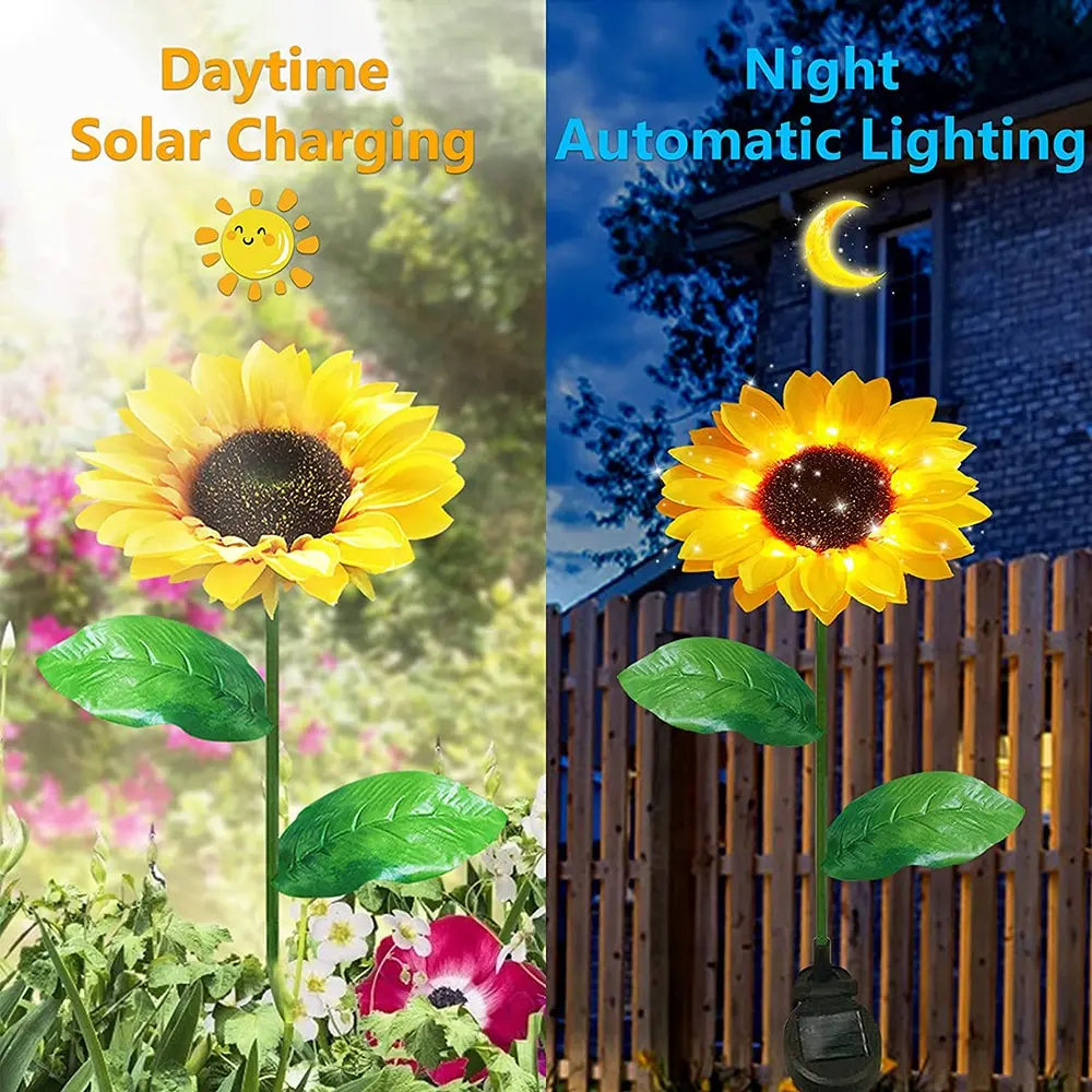 Solar Sunflower Outdoor Light