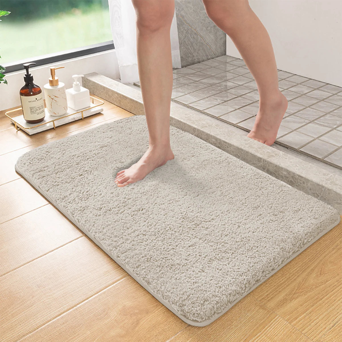 Long Hair Absorbent Bathroom Mat 