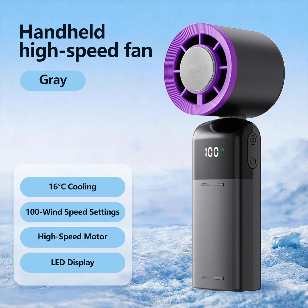 New Handheld Portable Cooling Fan 120 Speeds Adjustable Refrigeration 
