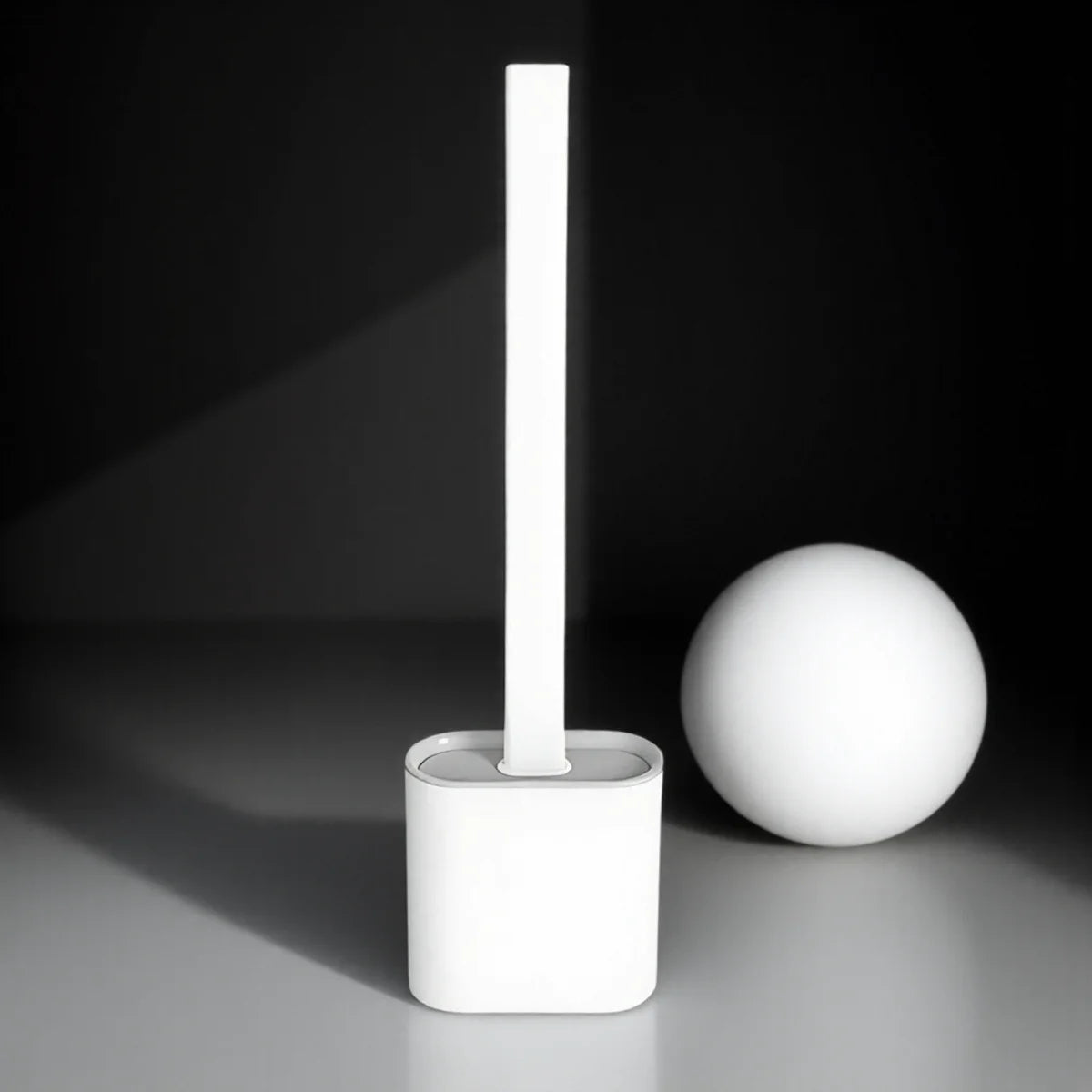 Slim Flexible Toilet Brush with Wall Mount Sticker Non-Slip Long Handle Soft Silicone Bathroom Cleaning Tool