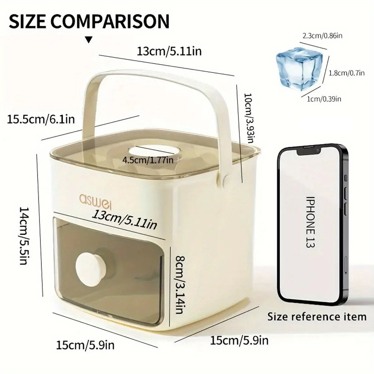 48-Cube Ice Maker with Easy-Press Lid 