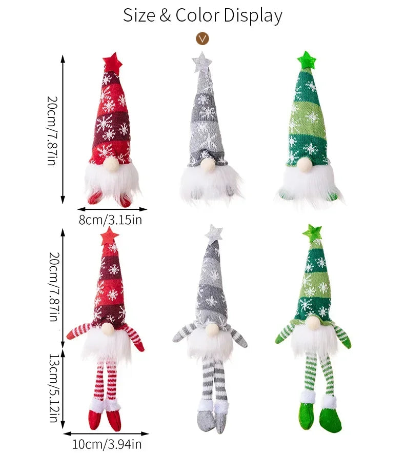 Christmas Faceless Doll Gnome Ornaments LED Light 
