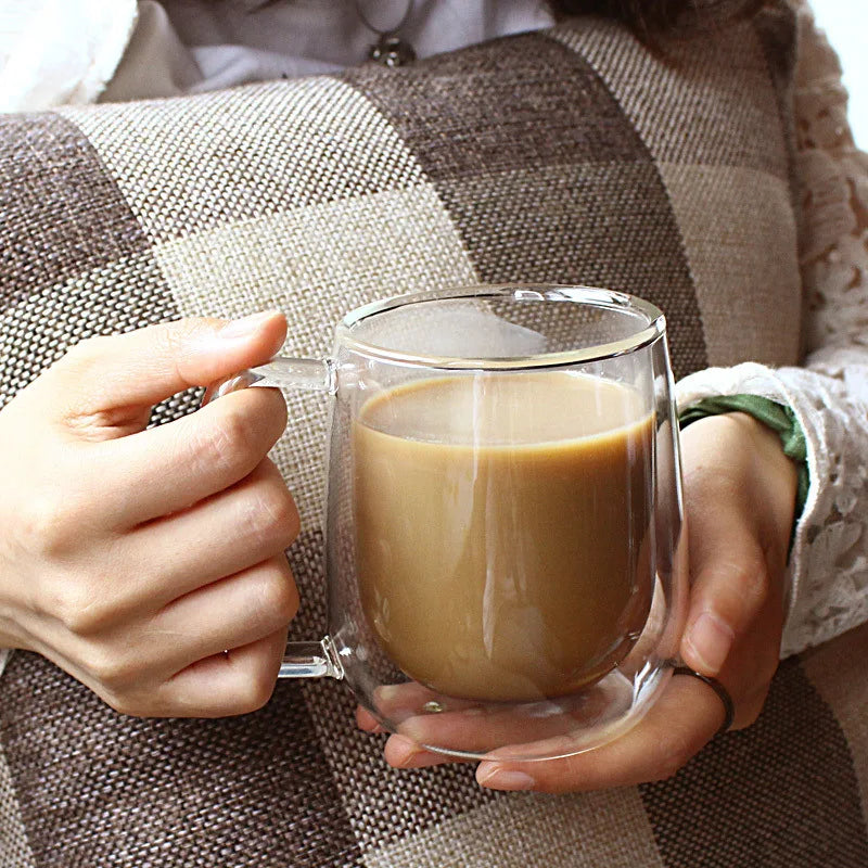 Double Wall High Borosilicate Glass Mug 