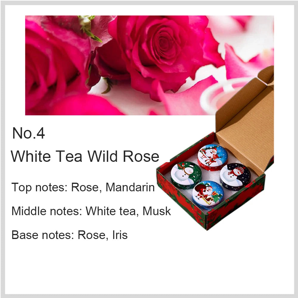 4Pcs Scented Christmas Candles Fragrance